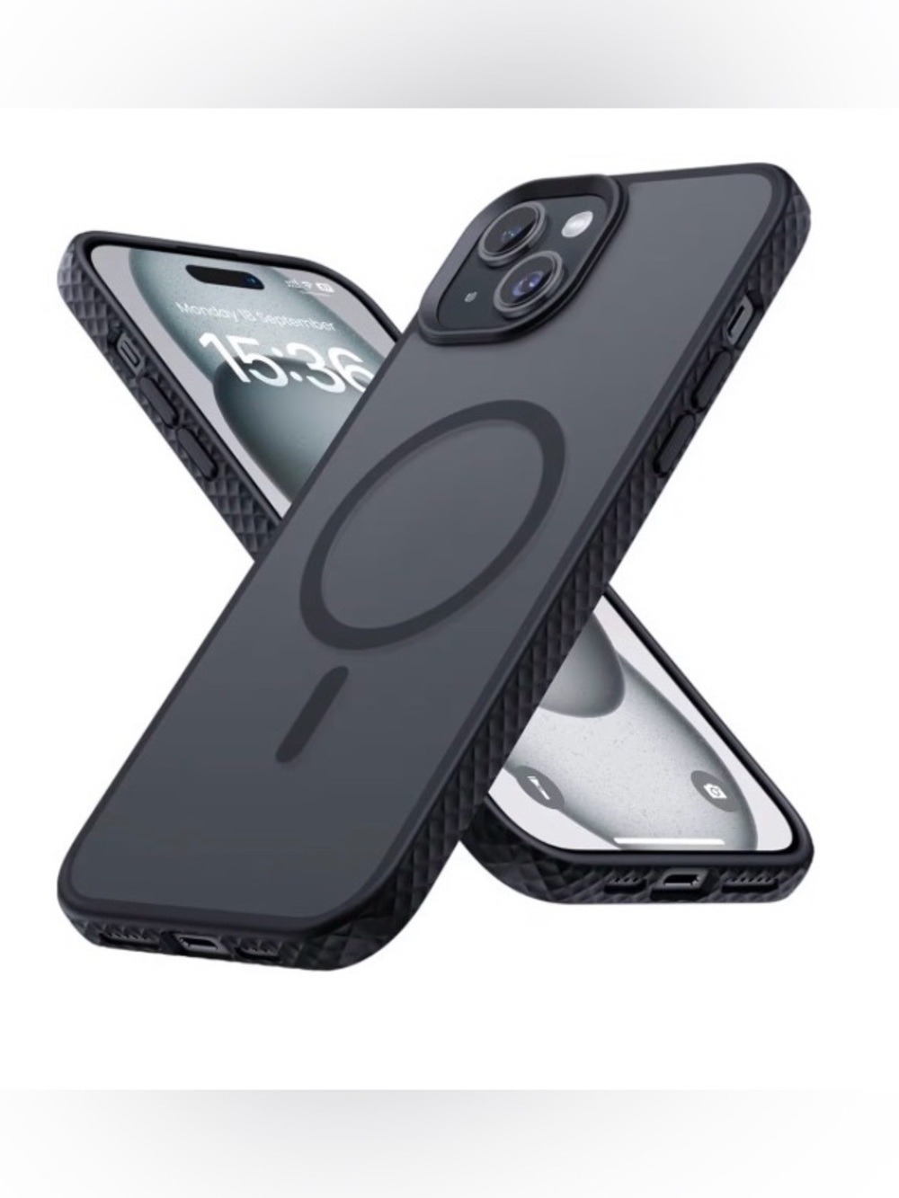 iPhone 15 Plus Black Protective Case MagSafe Compatible Unbranded